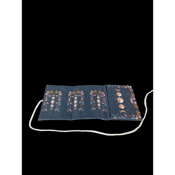 Celestial Moon Floral Tarot Card Holder Trifold Cord - Picture 5 of 13